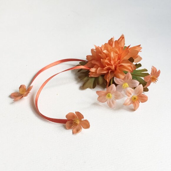 Vintage Millinery Flower Floral Handmade Hair Clips Set of 5 - Picture 3 of 11